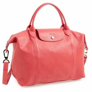 🆕 Longchamp large pink leather satchel bag